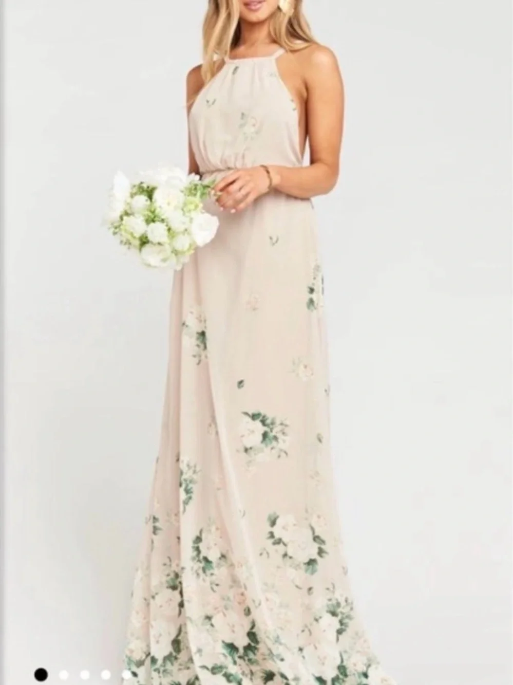 Show Me your Mumu Floral Halter Amanda bouquet toss chiffon Maxi dress medium